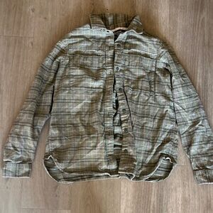 REI plaid button up flannel shirt
